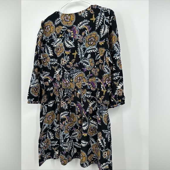 $299 Ba&Sh Volver Dress 3 Large US Noir Black Floral Mini Boho - Picture 6 of 7